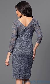 Three Quarter Sleeve V Neck Knee Length Lace Dress Knee Length Lace Dress Lace Dress Black Short Short Lace Dress