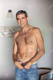 Portrait Of Handsome Shirtless Middle Aged Man Smiling Stock Photo, Picture  and Royalty Free Image. Image 11538641.