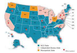 Ncci State Map State Map Map Small Business Insurance