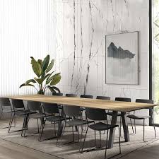 Son grand plateau est conçu en bois massif de frêne et ses pieds sont en métal noir. Grande Table De Salle A Manger En Melamine Avec Pieds Obliques Veneto 4 Pieds Com