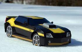 Animated series, bumblebee turned into a supermini police car. Transformers Prime Bumblebee Repaint Papercraft Transformers Prime Bumblebee Paper Models Transformers Prime