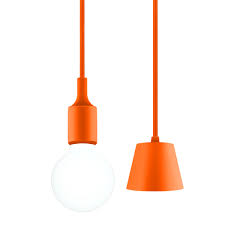 Orange Decorative Led Drop Ceiling Hanging Light Fixture With G95 Led Big Globe Light Bulb 6w Warm White Lighting Maximum 168cm Adjustable Height 1 Lamp And 1 Led Bulb By Enuotek
