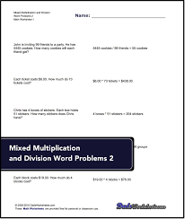 Word problems are fun and challenging to solve because they represent actual situations that happen in our world. Mixed Multiplication And Division Word Problems 2 Division Word Problems Word Problems Multiplication And Division Word Problems