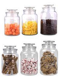 Looking for kitchen canister and jars set for storing your dry ingredients? Canisters And Jars 20654 Home Basics New Clear Glass 3piece Decorative Cookie Candy Jar Set Canister Food Bu Glass Canister Set Home Basics Glass Canisters
