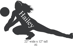 Personalized Volleyball Player Jump Serve Decal Libero Volleyball Player Volleyball Setter Decal Vinyl Show Vinyl Colors Volleyball
