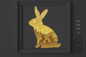 Download Easter Bunny 3d Scene Layered Papercut Paper Light Box 1149375 Paper Cutting Design Bundles