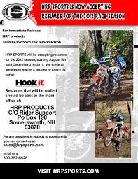 Memotocross a pour vocation de conserver en mémoire les historiques et résultats de tous les principaux évènements qui génèrent l'histoire du motocross dans le monde. Hrp Sports Is Accepting Rider Resumes Motocross Action Magazine