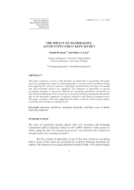 Home | editorial board | content & abstract | notes to contributors | policies. Pdf The Impact Of Materiality Accounting S Best Kept Secret