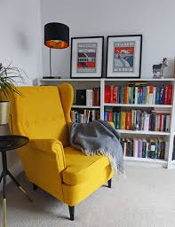 Reading Spot Yellow Armchair Strandmon Books Home Library Cycling Posters Brass Yellow Armchair Living Room Arm Chairs Living Room Home Living Room