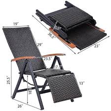 costway brown 1 piece folding metal aluminum adjustable outdoor chaise lounge rattan garden patio recliner chair op3416 the home depot garden recliner chairs rattan lounge chair outdoor chaise
