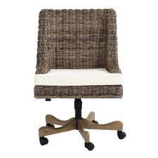 Home / furniture / seating / buri rattan desk chair in casters. Chastain Woven Rattan Desk Chair Desk Chair Chair Slipcovers For Chairs