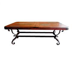 Marble countertops in massive wrought iron legs look good in the interior of large halls with a second light, with good lighting, which will see it is enough table. Mexports By Susana Molina Luxurious Wrought Iron Coffee Table With A Rectangular Mesquite Wood Top Embellished With Turquoise Inlay 60 X 32 Wayfair