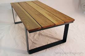 Coffee Table Industrial Rustic Black Oxide Patina Steel Frame Hickory Top Handmade In Oakland Ca Rustic Industrial Coffee Table Steel Frame