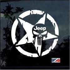 Jeep Weathered Star Punisher Skull Jeep Decal Stickers Made In Usa Jeep Life Decal Jeep Decals Punisher Skull