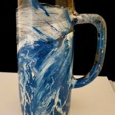 Black And Blue Beer Hand Painted Black And Blue Beer Mug Very Modern Design Large Beer Mug Holds Approximately 20 Ounces Of Beer Mugs Beer Mugs Beer Mug