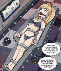 bikini blonde hair blue eyes bob-omb bondage bowsette dungeon  electric electric shock electricity electricity play electro  electrostimulation english text fetish forced orgasm gag heavensystemart  kink kinky lying mario (series)