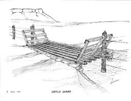 Cattle Guards Were A Must On Ranch Roads Crossing A Fence Line Saved Time Of Opening And Closing A Gate You Just Driv Drawings Vintage Art Farm Activities