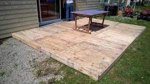 There aren't any specific dimensions or drawings in this plan. Outdoor Pallet Flooring Or Deck Pallet Deck Diy Pallet Decking Pallet Outdoor
