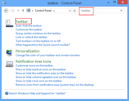 Select the taskbar option at the left side of the. Change Taskbar Icon Size On Windows 8 Computer