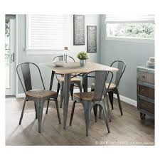Set Of 2 Oregon Industrial Farmhouse Stackable Dining Chair Brown Lumisource Stackable Dining Chairs Dining Room Sets Farmhouse Dining Chairs