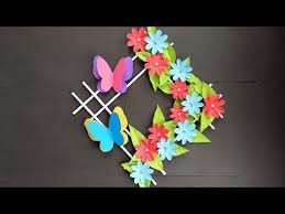 Diy How To Make Beautiful Wall Hanging With Colour Paper Youtube Diy Wall Hanging Paper Color Paper Crafts Wall Hanging Diy