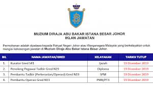Priceless moment bagi mereka yang minat sejarah daerah pekan dan negeri pahang. Jawatan Kosong Kerajaan Di Muzium Diraja Abu Bakar Istana Besar Johor Tarikh Tutup 19 Disember 2019 Jawatan Kosong Kerajaan 2020 Terkini