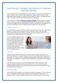 Obsessive thoughts and painful feelings are the curses of depression. Stop Obsessive Thoughts With Obsessive Compulsive Disorder Therapy By Londontherapyfoundation Issuu