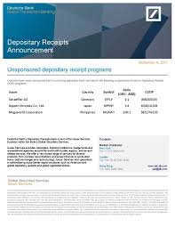 Not yet a verimi user? Deutsche Bank Depositary Receipts