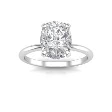 This ring can also be made in 14k or 18k white gold, 14k or 18k yellow gold, 14k or 18k rose gold, and platinum. Cushion Solitaire Engagement Ring Elongated My Moissanite Custom Jewelry Harro Gem Moissanite