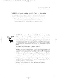 Haideți să aflăm împreună care sunt regulile de așezare a textului. Pdf Wild Mammals From The Middle Ages In Romania