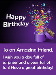Birthday Wishes Greeting Card For Friend Colorful Stars Happy Birthday Wishes Card For Friends Birthday Greeting Cards By Davia Birthday Wishes For A Friend Messages Birthday Message For Friend Happy Birthday Wishes Cards