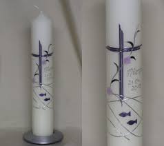 Motivekommunion kerze / kerze zur kommunion mit na. Edle Kommunionkerze In Lila Silkes Kerzenladen