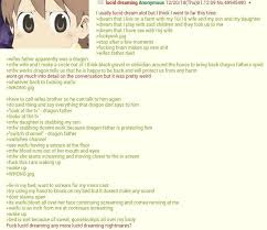 We just don't remember them. Anon Lucid Dreams Greentext