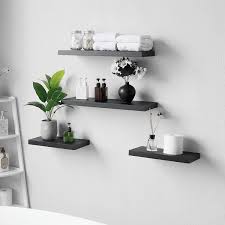 Askmuse wall mounted floating shelves 3 pack, 7.8inch wide heavy duty wooden wall decor storage shelves for bedroom, living room, bathroom, kitchen and office. 8 Inch Deep Wall Mounted Shelves Set Of Two Wellandstore
