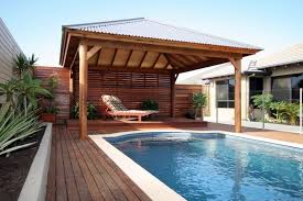 Backyard Landscaping Ideas Garden Structure Outdoor Pavilion Enjoy The Entire Summer Outdoors With A Pavilion In Your Backy Pool Houses Pool Shade Pool Gazebo