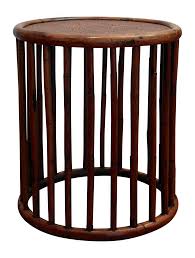 Bamboo Rattan Cylindrical Side Table Side Table Table Rattan