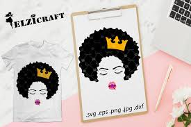 Download Afro Woman Face Afro Hair Makeup Lips Lollipop Crown Svg Cut File By Elzicraft Thehungryjpeg Com