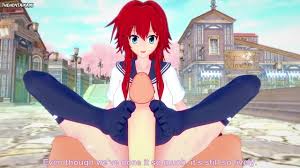 来自高中的 Rias Gremory DxD 给你一个足交动漫 POV