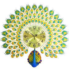 Your brand brown wooden peacock premium wall clock. Buy Sagrach Metal 3d Peacock Wall Clock Gold Blue 70 X 70 Cm Online At Low Prices In India Amazon In