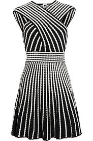 Black Two Tone Knitted Dress M Missoni Style Fashion Knit Dress