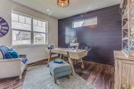 Check spelling or type a new query. Dark Colored Shiplap Accent Wall In Home Office Ready For Remote Stock Photo Picture And Royalty Free Image Image 151027820