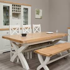 Cross legged table made to order from 3ft to 13ft in any colours. Signature Painted Oak Large Cross Leg Twin Extending Dining Table 200cm 240 280cm