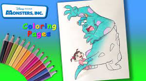 Monsters inc movie characters coloring pages, including main characters like mike wakowski, sulley, boo, randall, celia etc. Walt Disney Monsters Inc Coloring Forkids Coloring Page Sulley And Boo Youtube