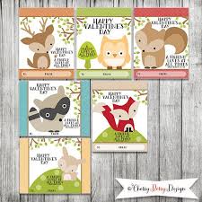 Small Woodland Animal Valentine Cards By Cherryberrydesign Animal Valentine Cards Animal Valentine School Kids Crafts
