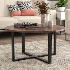 Check spelling or type a new query. Norwich Circular Wooden Coffee Table With Metal Legs Criss Crossed Decornation