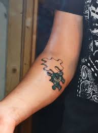 Couple puzzle piece tattoos meaning on two girls back shoulder. 28 Puzzle Tattoos For Sleeve