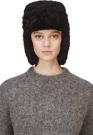Acne Studios Black Shearling Ambra Trapper Hat Designer Headbands Hair Accessories For Women Headband Hairstyles