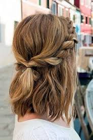 Braiding your hair into a bun helps to add a more polished look to your natural waves. 18 Medium Length Hairstyles For Thick Hair Cute Hairstyles For Short Hair Easy Braids Short Hair Styles Easy