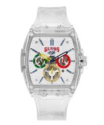 Today, guess designs, markets and distributes full collections of women's, men's and children's apparel as well as accessories. J Balvin Case Clear Pu Watch Guess Watches