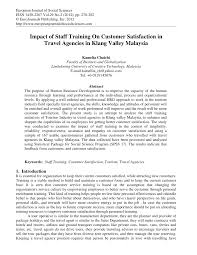 Customer service jobs now available in kuala lumpur. Pdf Impact Of Staff Training On Customer Satisfaction In Travel Agencies In Klang Valley Malaysia